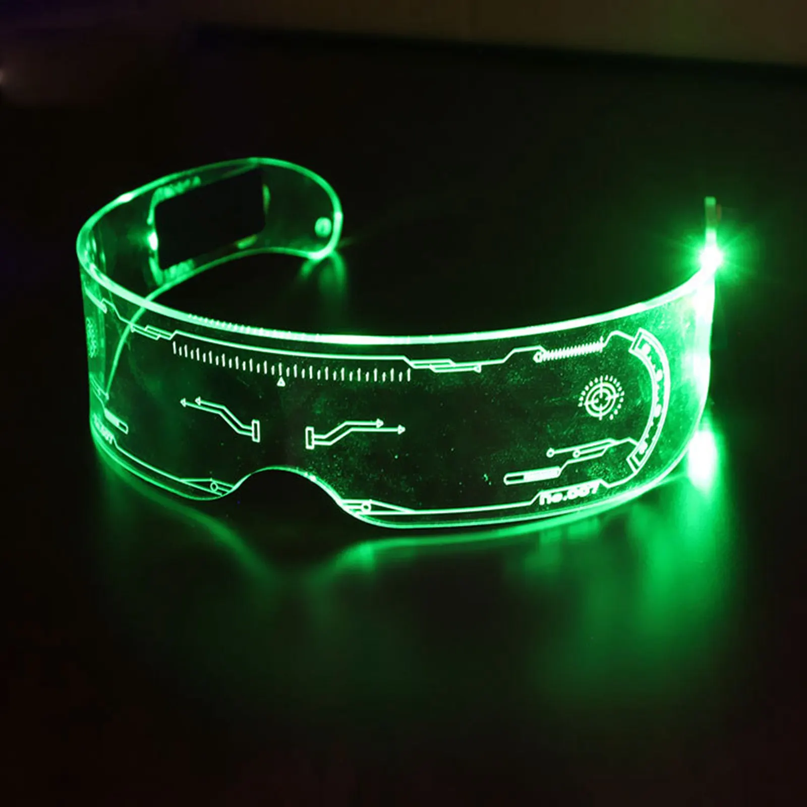 Cool Luminous LED Glasses Glowing Costume Neon Light Flashing Sunglasses Punk Goggles Cyber Future Cosplay Party Glow | Дом и сад