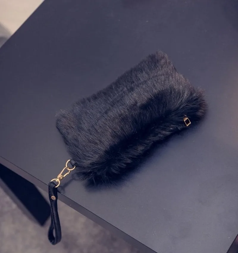 2019 новая женская сумка модная для банкета плюшевая маленькая мобильного