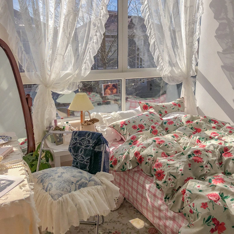 

Комплект постельного белья из чистого хлопка, 1,5/1,8 м, в стиле ретро