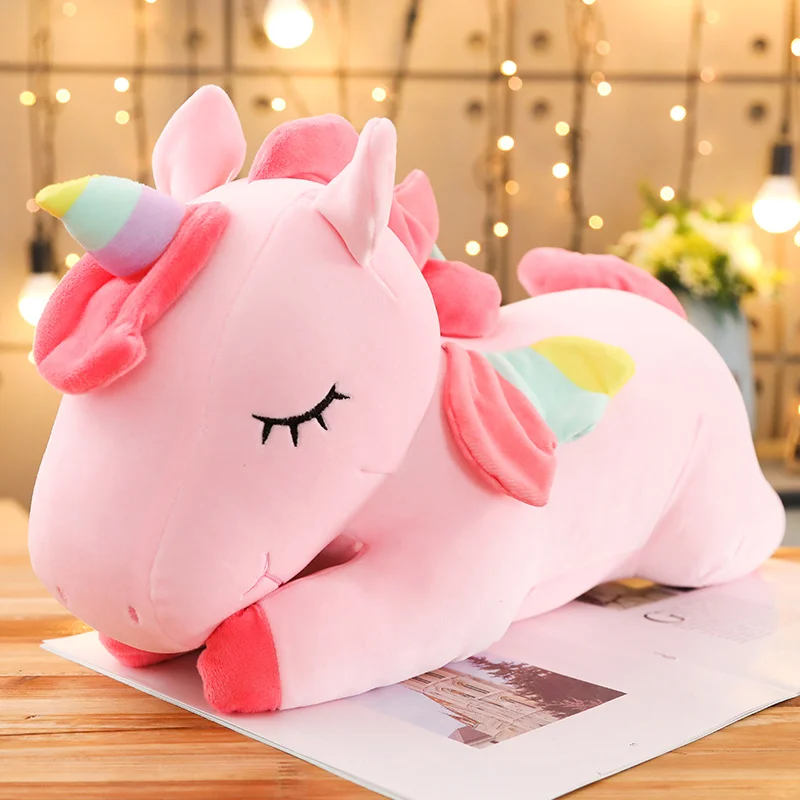 

25-100CM Kawaii Giant Unicorn Plush Toys Cute Stuffed Animal Soft Sleep Pillow Cushion Horse Doll Christmas Gifts For Kids Girls