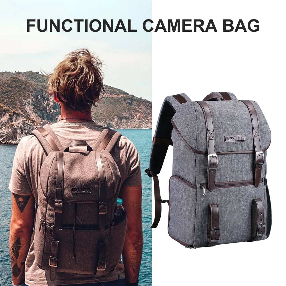 kf concept multi functional camera backpack video photo digital travel bag waterproof shockproof bags dslr camera bag free global shipping