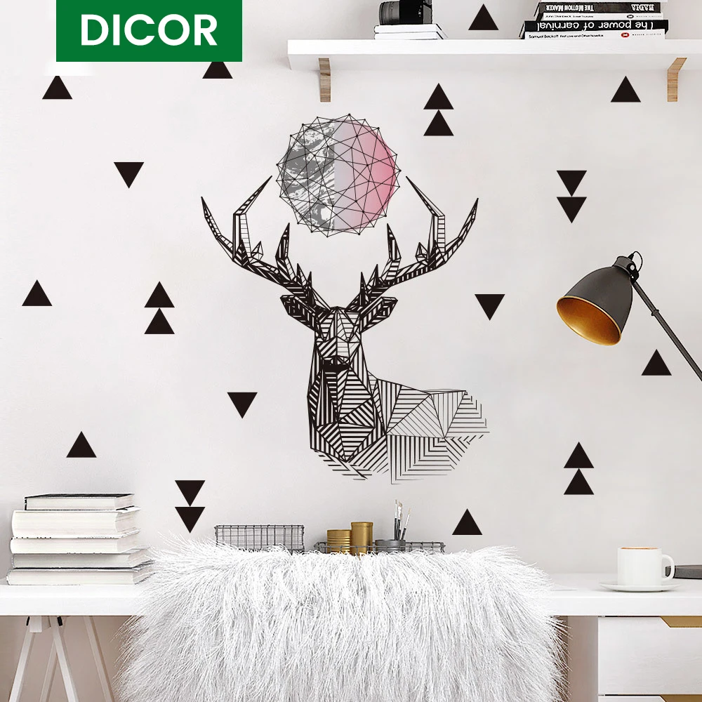 Виниловые наклейки на стену с оленем декор для спальни украшение дома аксессуары