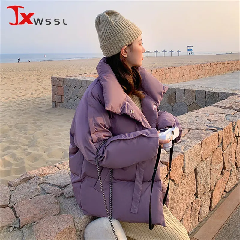 

Winter Women Down Cotton Jacket 2021 New Korean Version of Loose Thick Bread Clothes Female Cotton-padded Coat