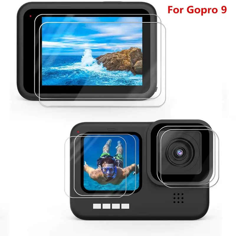Защитная пленка для экрана GoPro Hero 9 Black 3 шт. ультрапрозрачное закаленное стекло Go