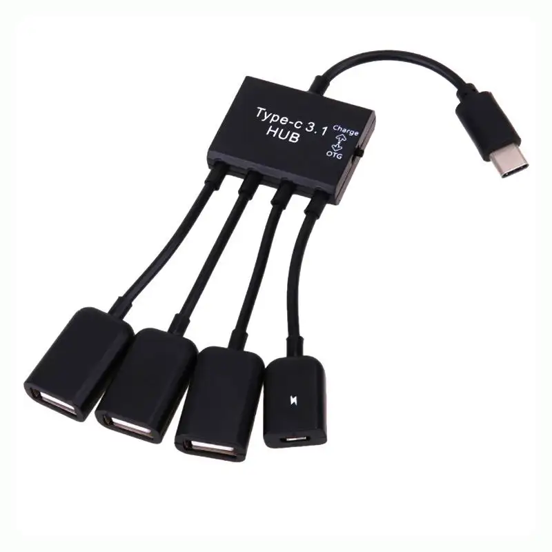 Несколько OTG 4 порта type C зарядное устройство черз порт USB концентратор Кабельный