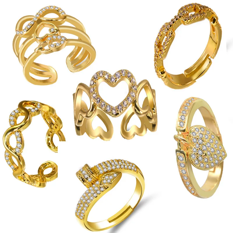 

Rings 2021 Trend NEW Hot Punk Gothic Bohemian Accessories Women's Couple Vintage Men's Ring Adjustable Zircon CZ Jewelry Set Gif