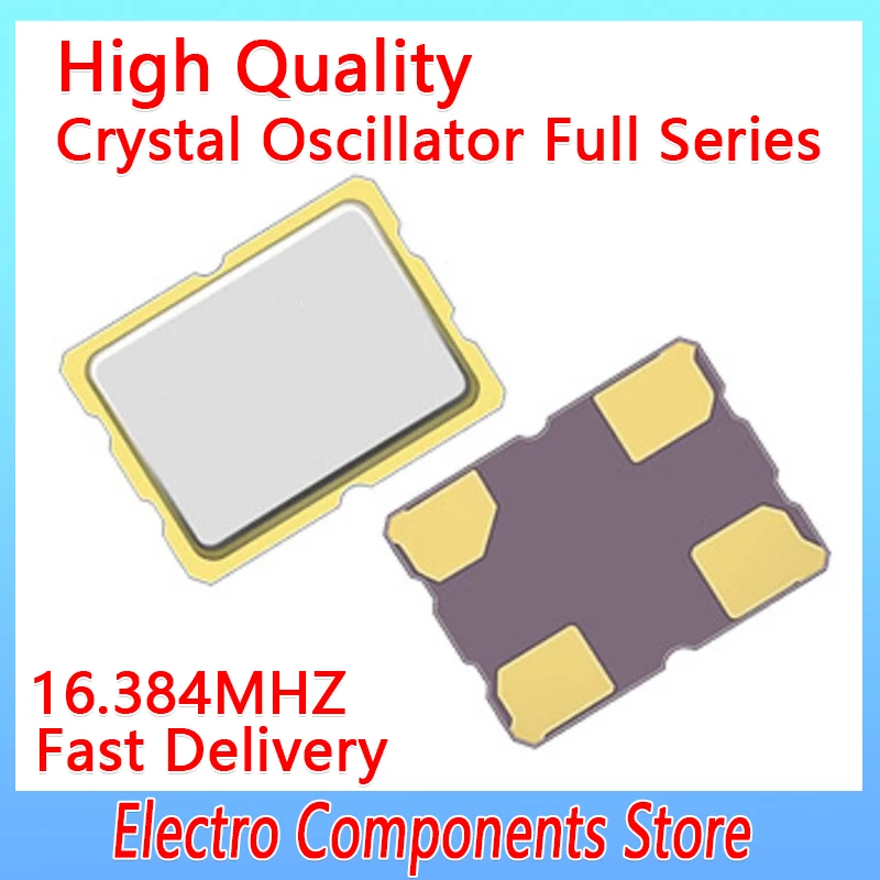 

5PCS/Lot 3225 4PIN 3.2*2.5mm 16.384MHZ 16.384M Active SMD Quartz Crystal Oscillator Surface Mount Clock Crystal Oscillator Units