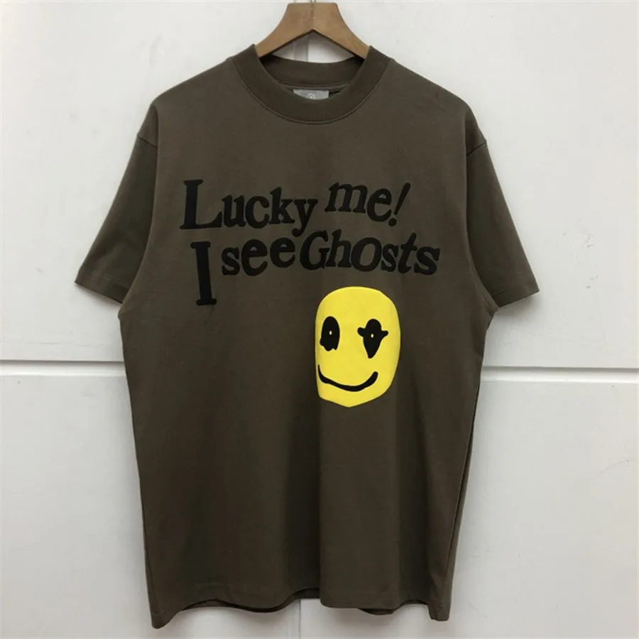

Kanye West 3D Printed Luck Me I SEE GHOSTS T Shirt High Quality Ghost Patch CPFM Streetwear Kanye West T-shirts Top Tees