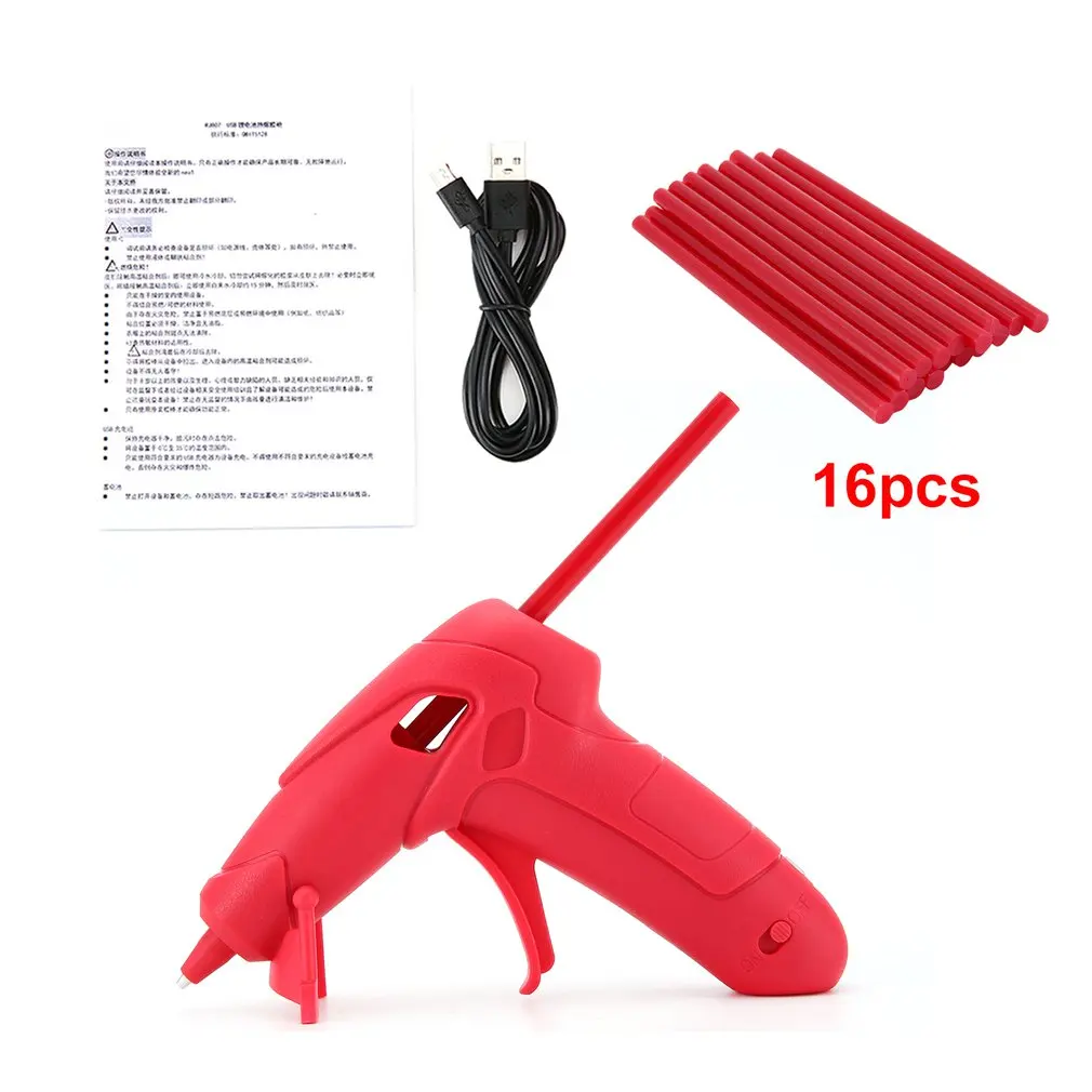 RJ807 USB зарядка 5В/1А термоплавкий Клеевой пистолет с клеевой палкой для рукоделия