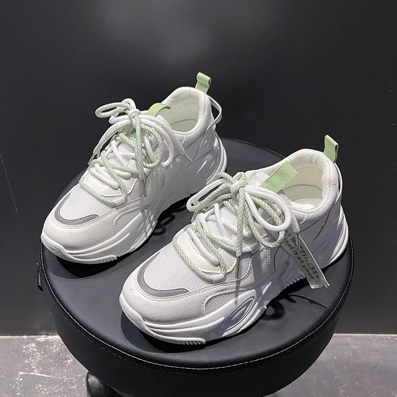 

2020 Autumn New Dad Shoes Students Sneakers Women Shoes Ins Flower Thick Bottom Increased White Casual Shoes Woman Plus Size