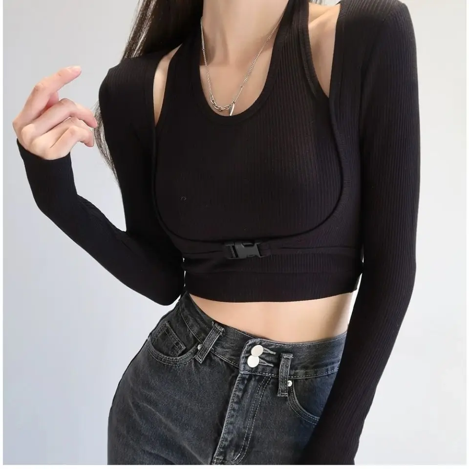 

Europe and America fashion slim high waist long sleeve T-shirt women's top sexy shirts women blusas mujer de moda 2020 verano