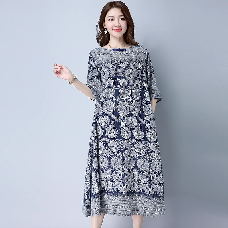 Женская обувь в национальном стиле из хлопка и льна Платья для женщин