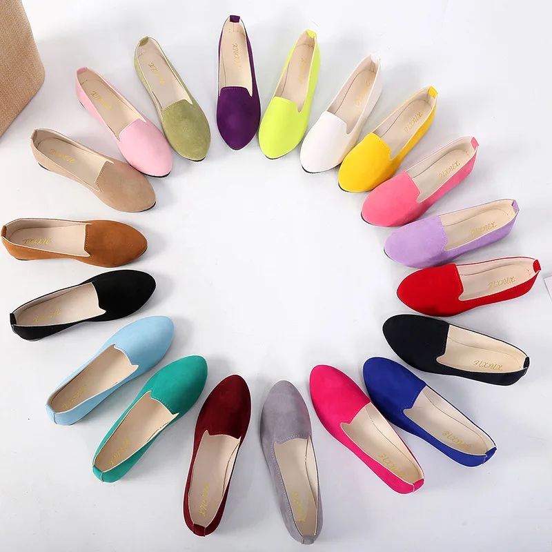 

Women Spring Autumn Shoes Flat Shoes New Candy-colored Work Shoes Pregnant Women Shoes Foreign Trade 43 Size Explosion Simple