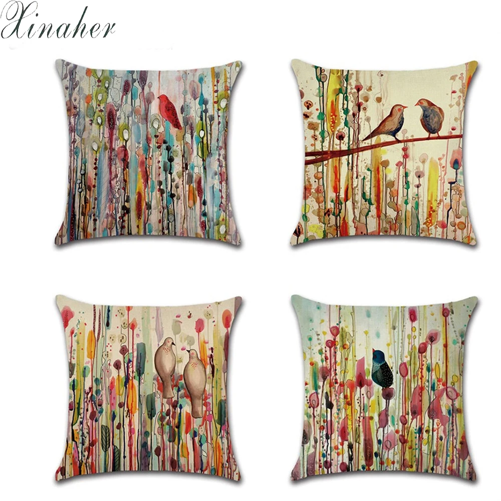 

Наволочка с изображением птицы, 45 х45 см, ручная роспись