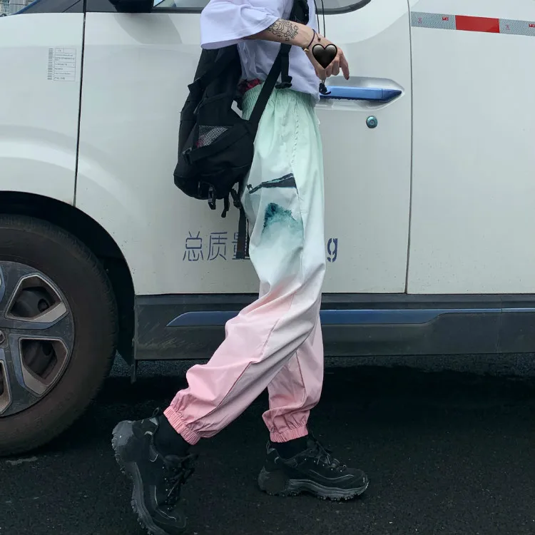 Neploe женские штаны-шаровары Harajuku в стиле хип-хоп для влюбленных, штаны для бега Mujer, модные уличные спортивные штаны, Свободные цветные брюки