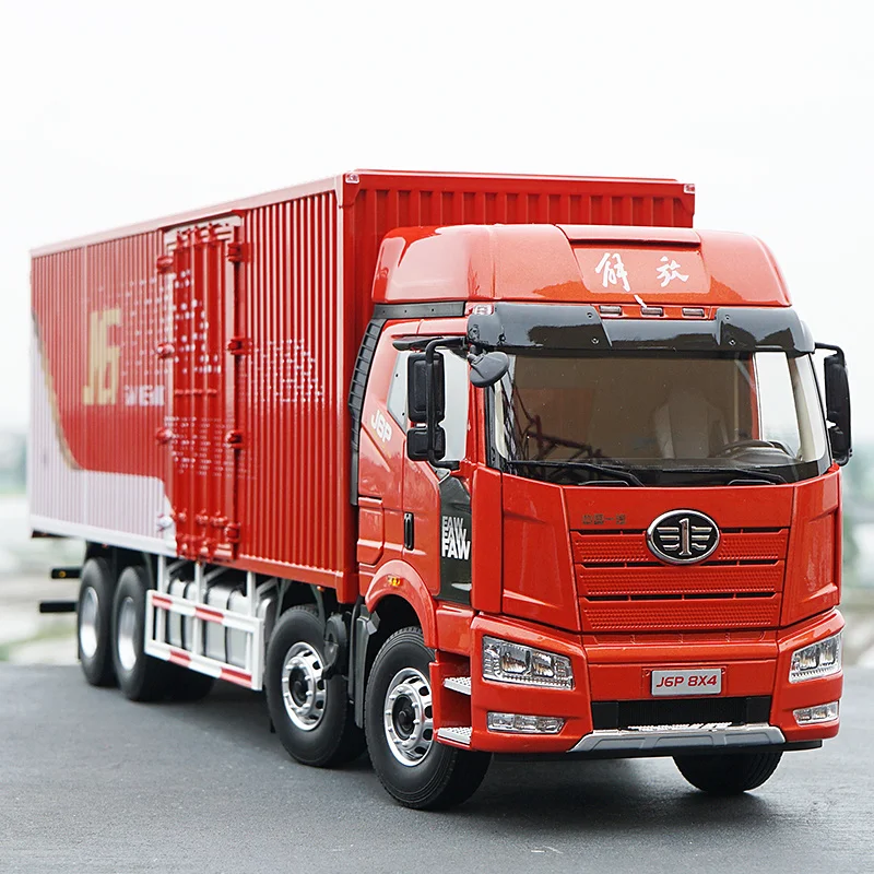 

Модель автомобиля из сплава 1/24 FAW Jiefang J6P 8X4, фургон, грузовик, экспресс-доставка, Высококачественная коллекция, отображение для всей семьи