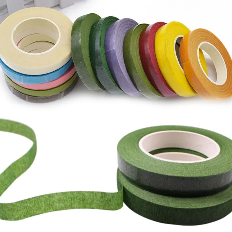 

30yard/roll 12mm Self-adhesive Bouquet Floral Stem Tape Artificial Flower Stamen Wrapping Florist Green Tapes DIY Craft Flower