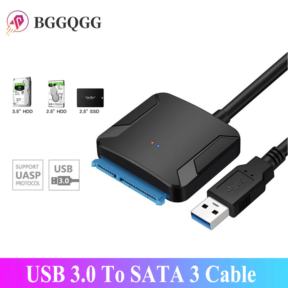 BGGQGG USB 3 0 к SATA кабель Sata адаптер Кабели Поддержка 2 5 или дюйма внешний SSD HDD Жесткий