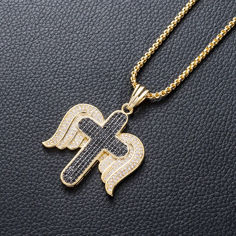 Хип хоп микро вымощенное черно белое ожерелье с кубическим цирконием класса ААА