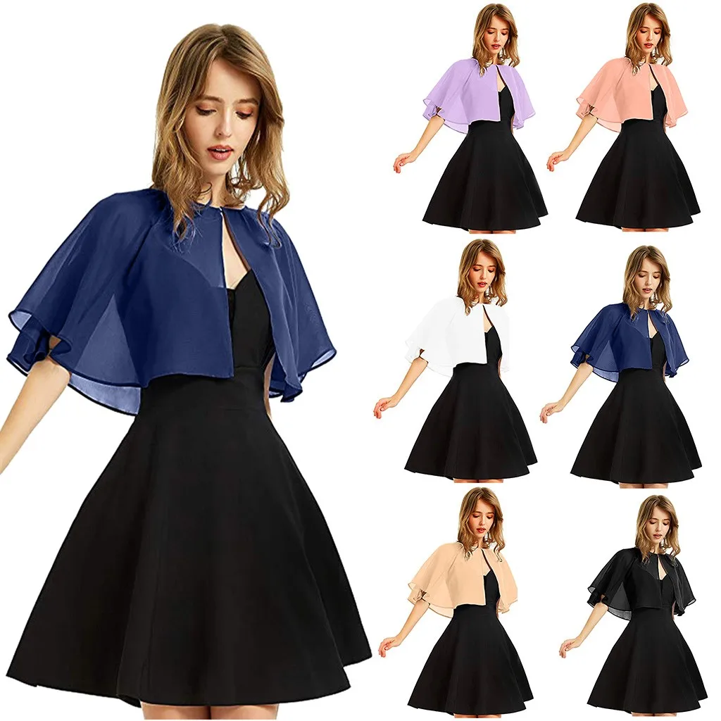 Женская накидка на свадьбу мягкая шифоновая болеро для вечернего платья