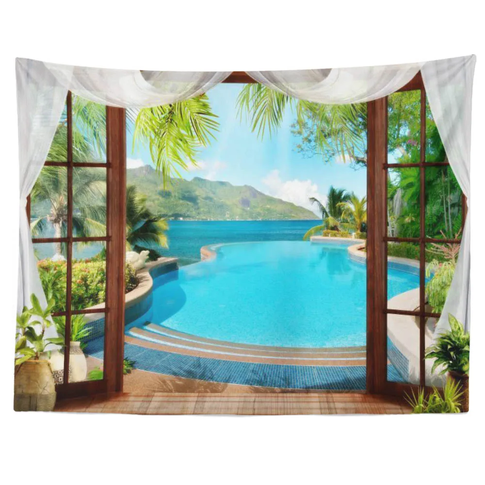 SepYue пляжный кокосовый пейзаж настенный гобелен настенное украшение в стиле