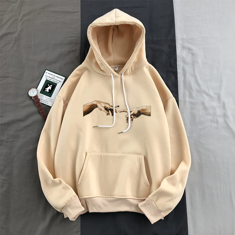Толстовка Женская/мужская с принтом Рука Бога простой Универсальный пуловер в