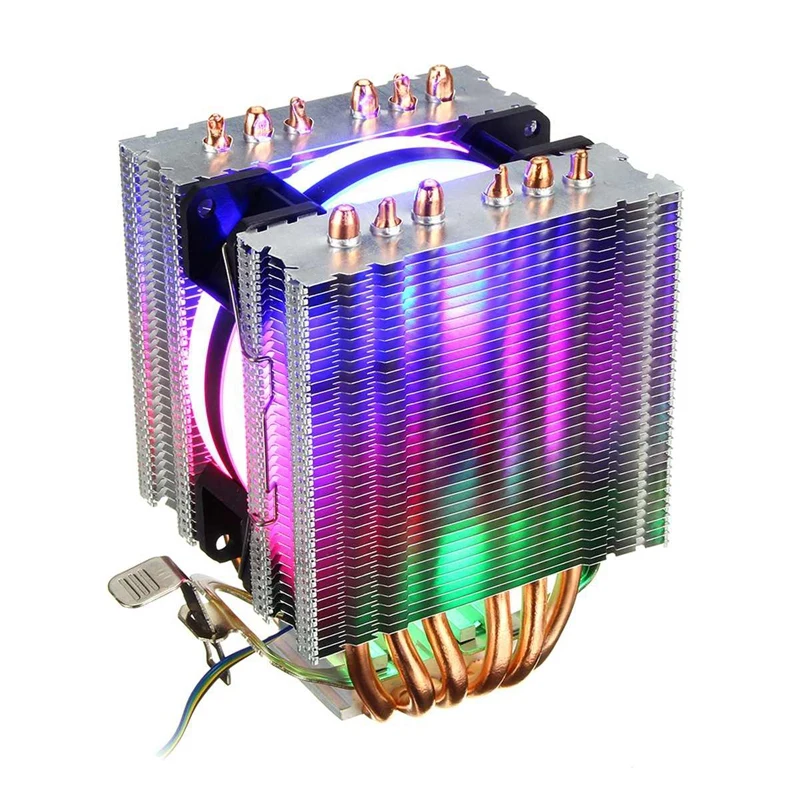 6 Heat Pipe Cpu Cooler Led Fan 3 Line Heatsink For Intel 775/1150/1155/1156/1366 Amd All | Компьютеры и офис