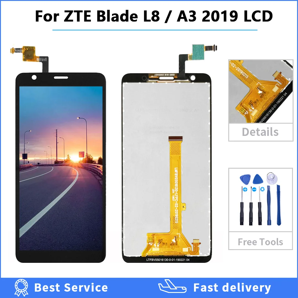 

5.0" Original LCD for ZTE Blade L8 / A3 2019 LCD Display + Touch Screen Digitizer Replacement LCD Screen Assembly free shipping