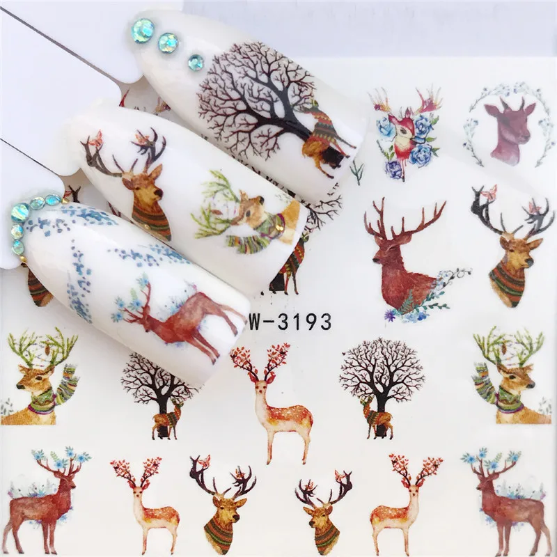 

1 Sheet 3D Nail Art Sticker Santa Clause Nail Stickers Christmas Xmas Slider Decoration Manicure Water Transfer Decals