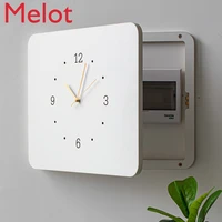european style small meter box decorative painting with clock living room electricity box shielding box modern minimalist clock