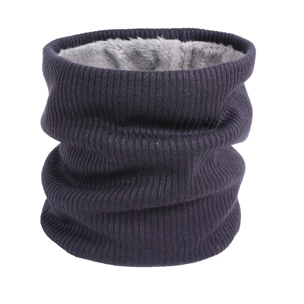 

Winter New Style Double Layer Plus Velvet Versatile Outdoor Pullover COUPLE'S Warm Solid Color Single Loop Knitted Bib cover