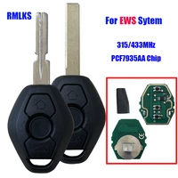 high quality 3 button remote key fit for bmw e38 e39 e46 ews system 433mhz 315mhz with pcf7935aa id44 chip uncut blade