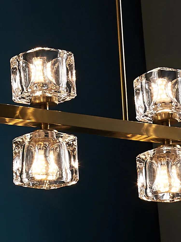 Современная роскошная хрустальная Золотая прямоугольная люстра светильник для