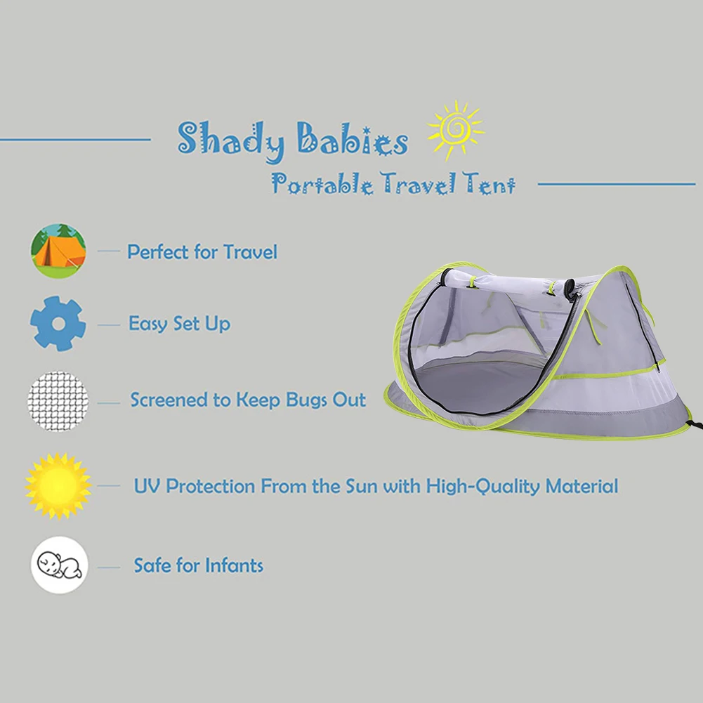

Sun Shelter Beach Tent Easy Setup For Kids Foldable Lightweight Outdoor Camping With Storage Bag Waterproof Travel UV Protection
