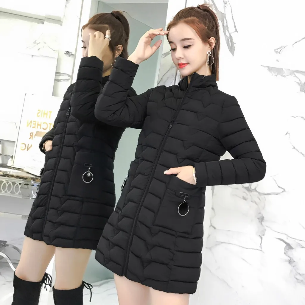 

FREE OSTRICH Women Lady Slim Winter Jacket Hooded Down Coat Oversize Cotton Padded Parkas Casaco Feminino Mujer Outwear