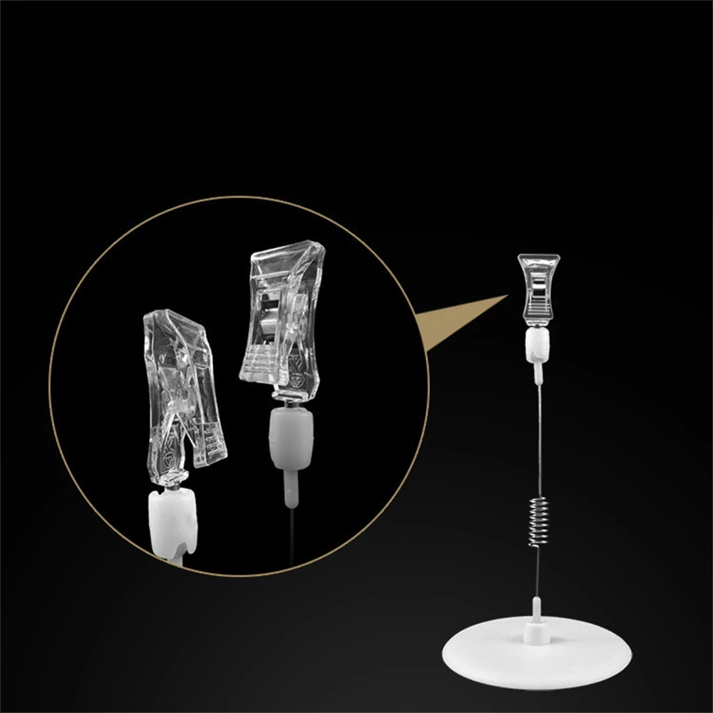Advertising Wobbler Clip Stand Plastic Base Sticky Adhesive Sign Holder Shaking Pricing Card Note Label Tag | Дом и сад