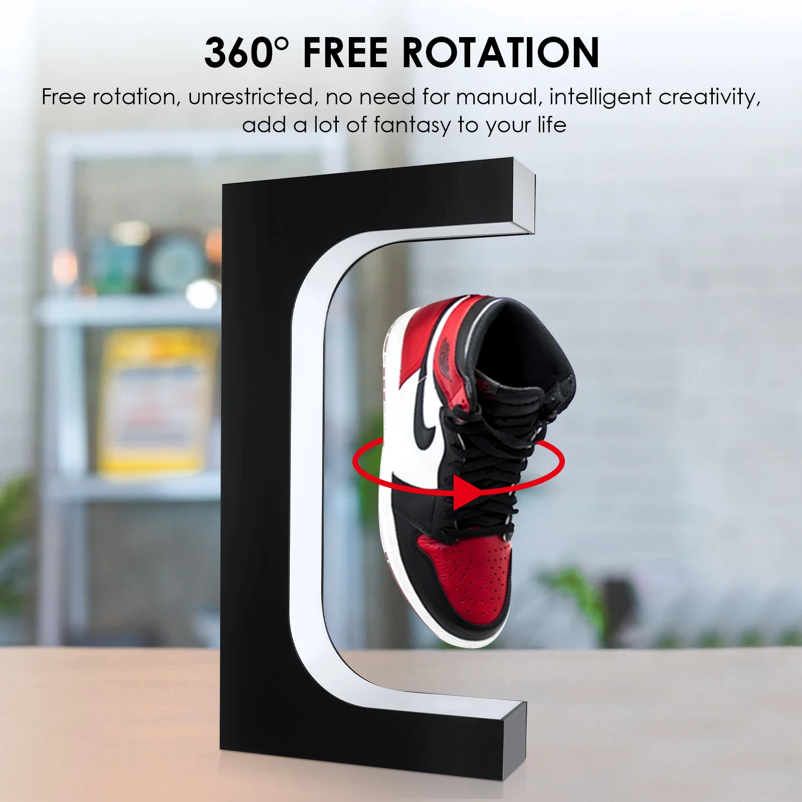 

Home LED Floating Shoe Stand Magnetic Levitation 360 Degree Rotation Display Stand Sneaker Stand Shop Shoe Display Holds Stand