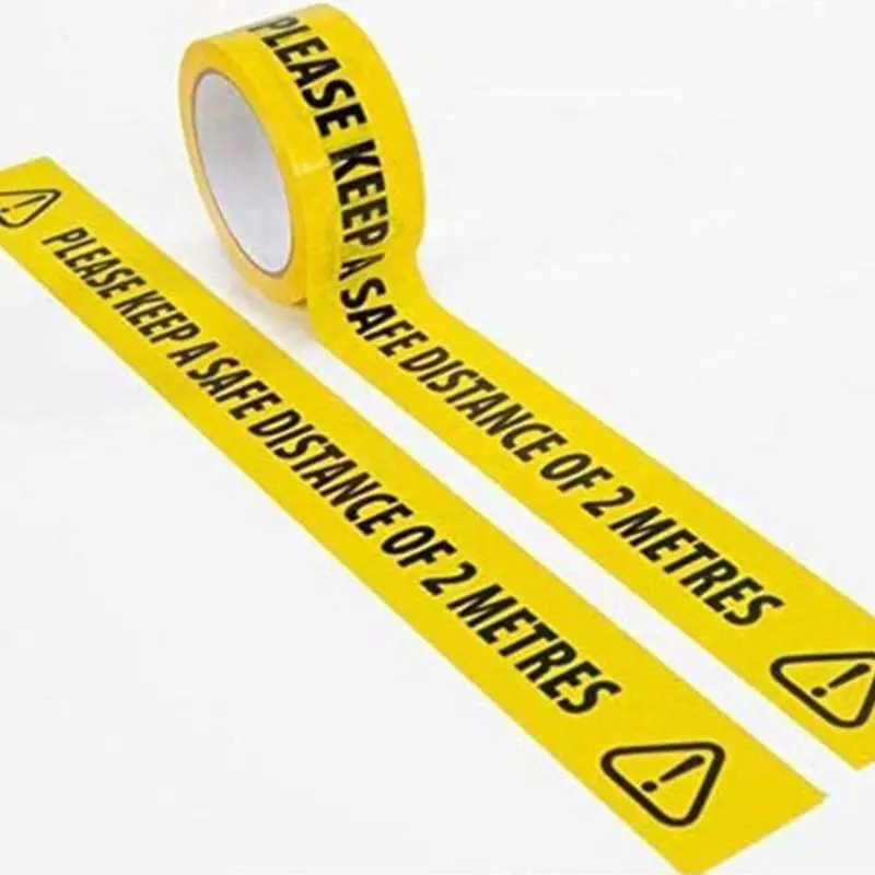 

Please Keep A Safety Distance of 2 Meters Floor Tape 33m x 48mm Distancing Safe Sticker for Supermarket Hospital