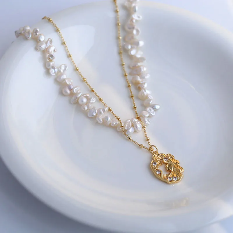 

Women baroque pearl necklace floral petal pearl choker jewelry for party high quality necklace