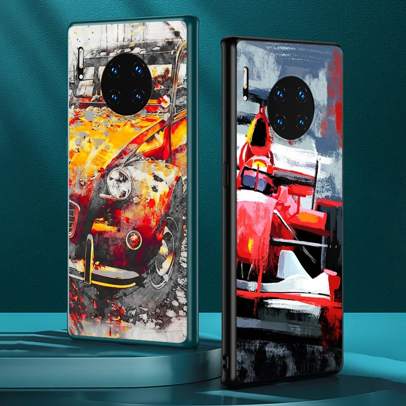 

Cool painting Car for Huawei Mate 40 RS 30 20 X 10 P Smart Z S Lite Pro Plus 2021 2020 2019 2018 Black Phone Case
