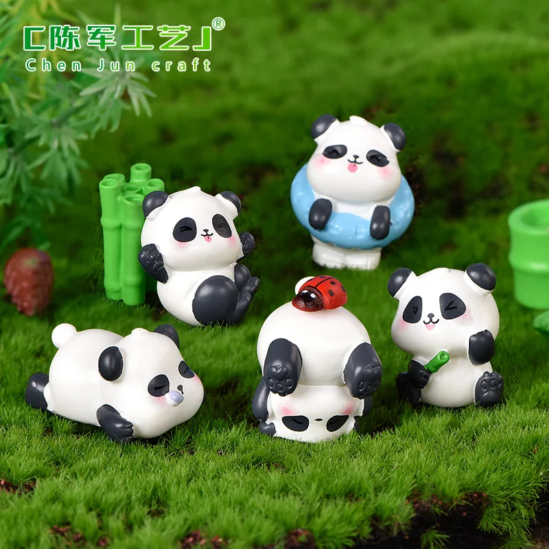 

Panda Car Doll Gardening Bonsai Decoration Small Ornaments Resin Crafts Home Decor Desk Animal Living Room Coffee Christmas