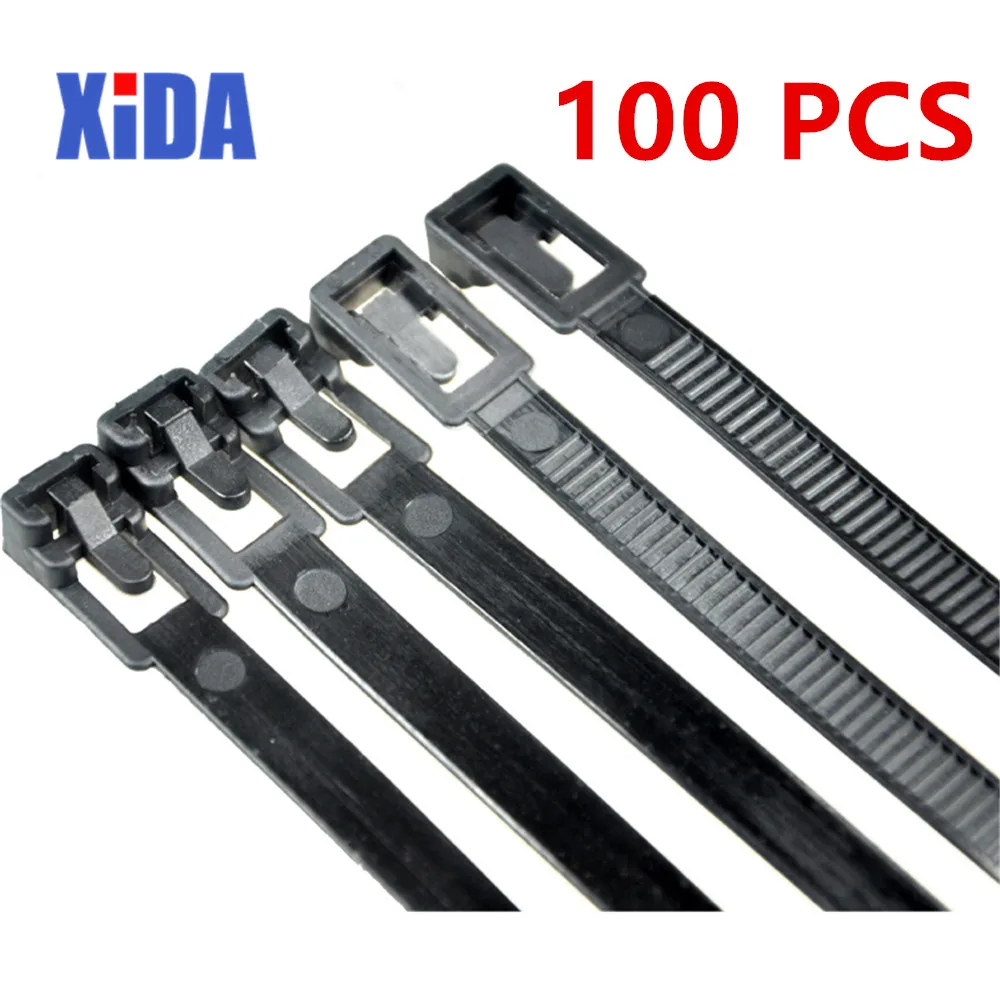 Рельефные нейлоновые кабельные стяжки многоразовые пластиковые на молнии