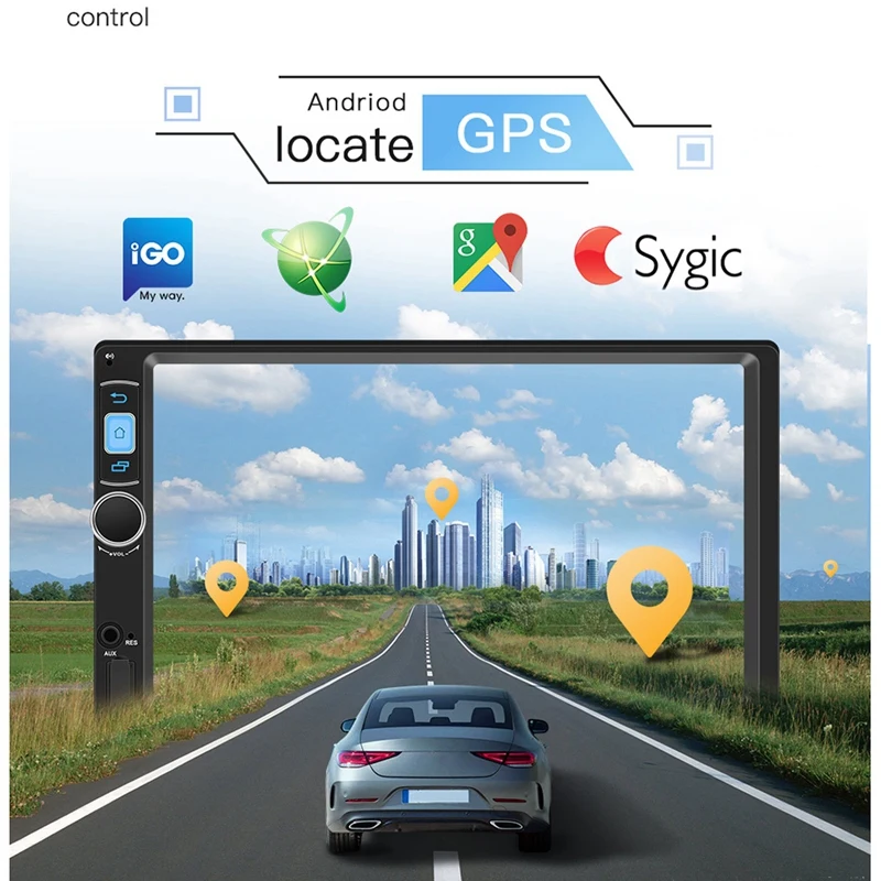2Din Android 8.1 Car Multimedia Player 7 Inch Contact Screen GPS Navi Bluetooth WiFi FM Camera Stereo Video MP5 A4 | Автомобили и