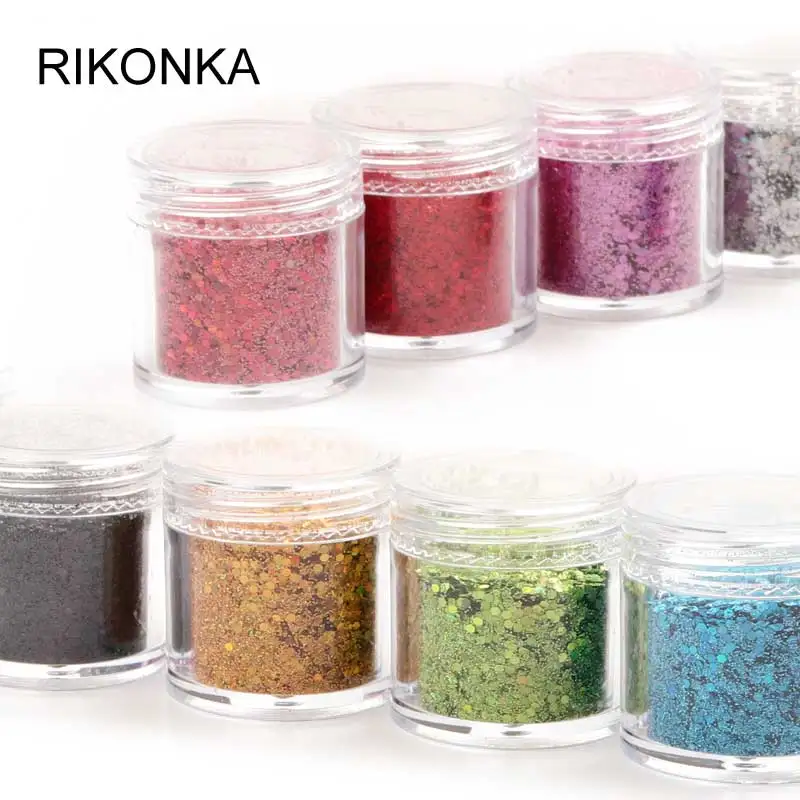 1 коробка голографическое искусство ногтей блестки 3D микс блеск серебро золото