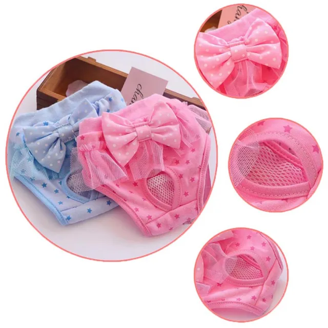 Dog Physiological Pant Cute Dot Print Diaper Sanitary Dog Shorts Panties For Small Medium Dogs Diaper Dog Bowknot Underwear