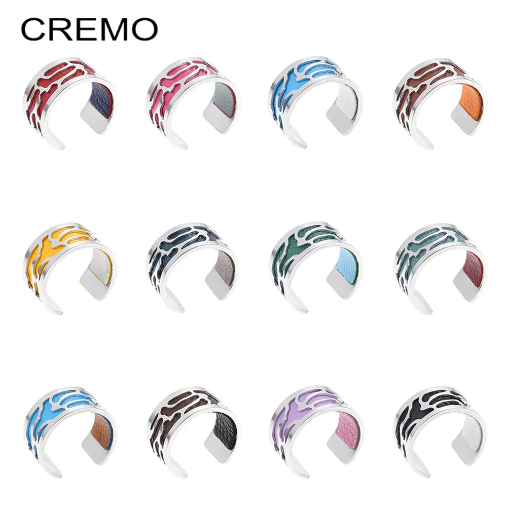 Уникальное регулируемое женское кольцо Cremo из нержавеющей стали серебряное для