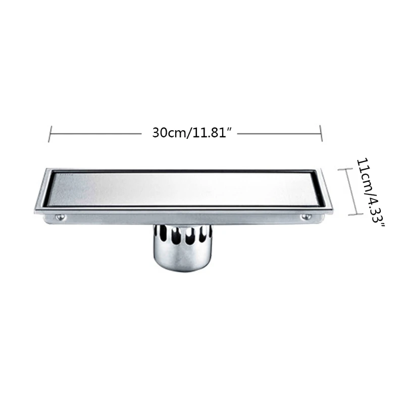 

Rectangle Insert Floor Linear Waste Grates Shower Drain Invisible Floor Drainer