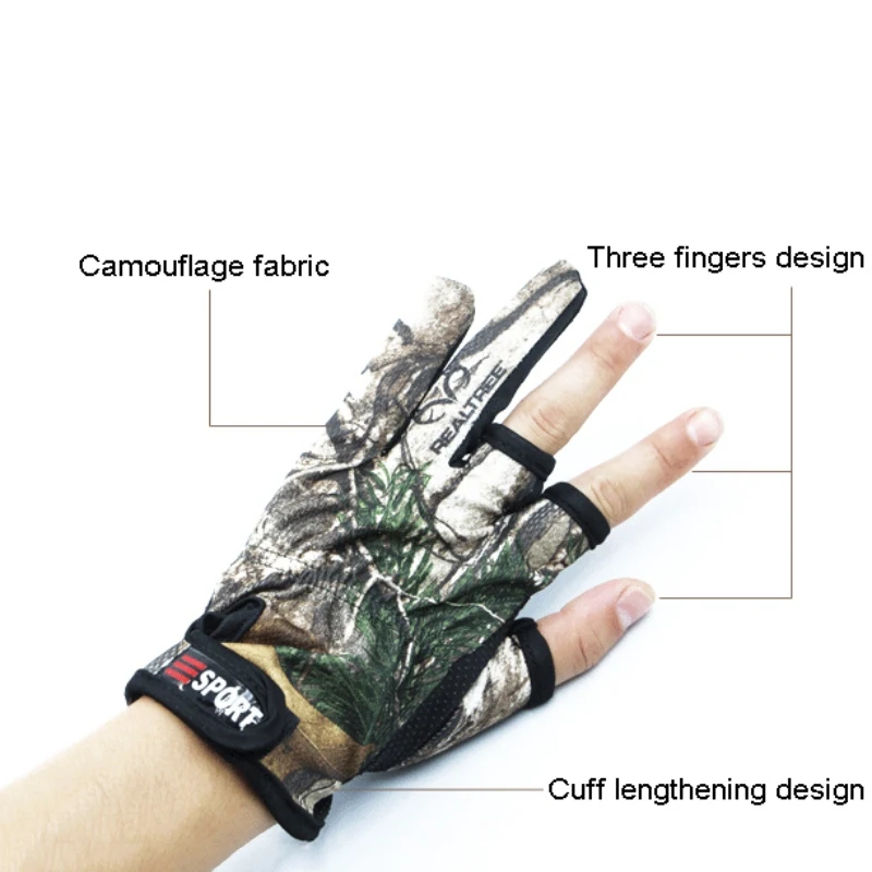 Противоскользящие перчатки с 3 вырезами водонепроницаемые охотничьи рыболовные