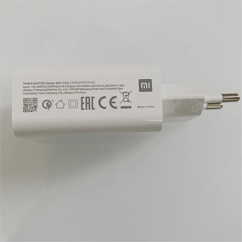 Быстрое зарядное устройство XIAOMI Mi 27 Вт QC4.0 EU Usb адаптер для быстрой турбо зарядки