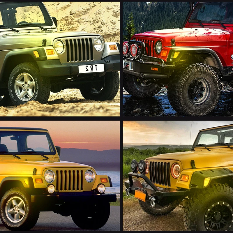 Светодиодсветодиодный динамические боковые габаритные огни 2 шт. для Jeep Wrangler TJ